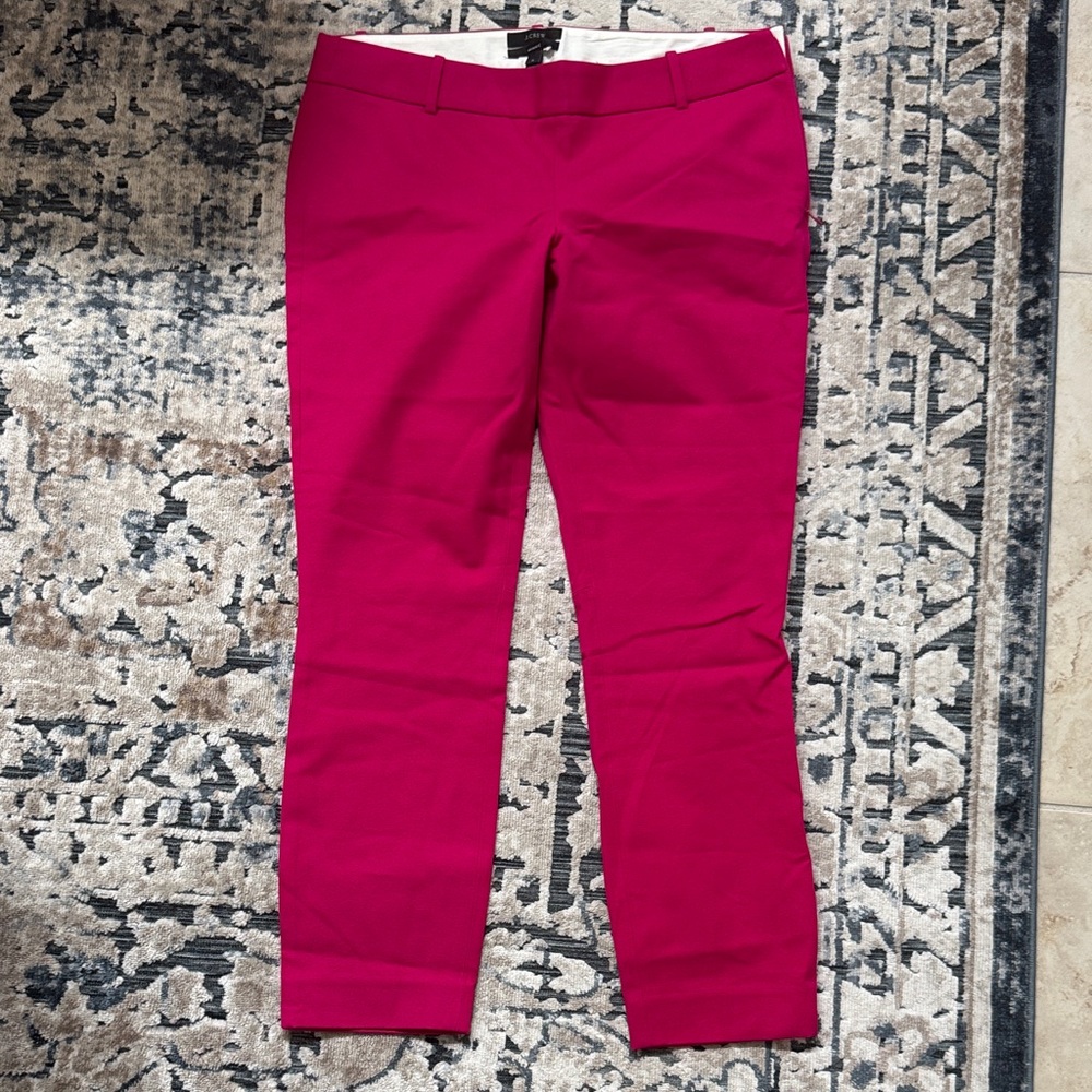 NWOT J.Crew Vibrant Pink Cropped Pants